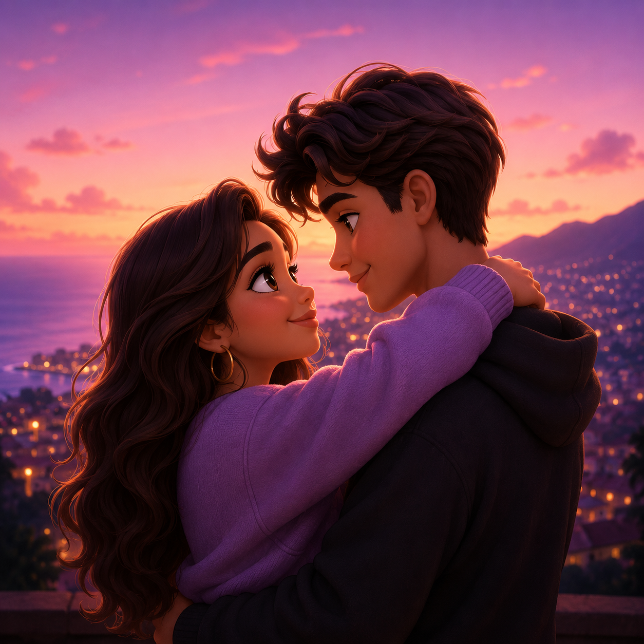 Exemple de cover personnalisée — Couple au coucher de soleil